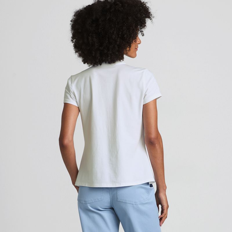 Women's Lightweight Jersey Button Pintuck Top | Lands' End