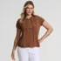 Women's Lightweight Jersey Button Pintuck Top, Front