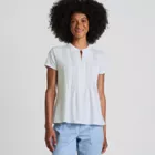 Women's Lightweight Jersey Button Pintuck Top