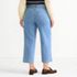 Women's Plus Size Soft Denim High Rise Wide Leg Patch Pocket Crop Jeans, Back