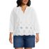 Women's Plus Size Eyelet Split Neck Shirt, Front