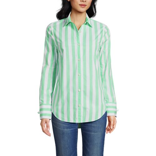 Women's Poplin Tie Sleeve Shirt, Front