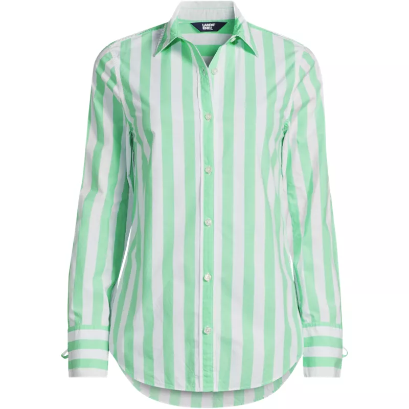 Women's Poplin Tie Sleeve Shirt, Front
