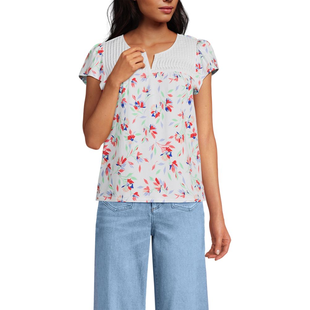 売れ筋商品|||ランズエンド カットソー トップス レディース Women's Lightweight Jersey Tunic T-shirt White Women's Lightweight Jersey Extra Long Tunic | Lands' End