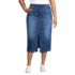 Women's Plus Size Soft Denim Midi Column Skirt, Front
