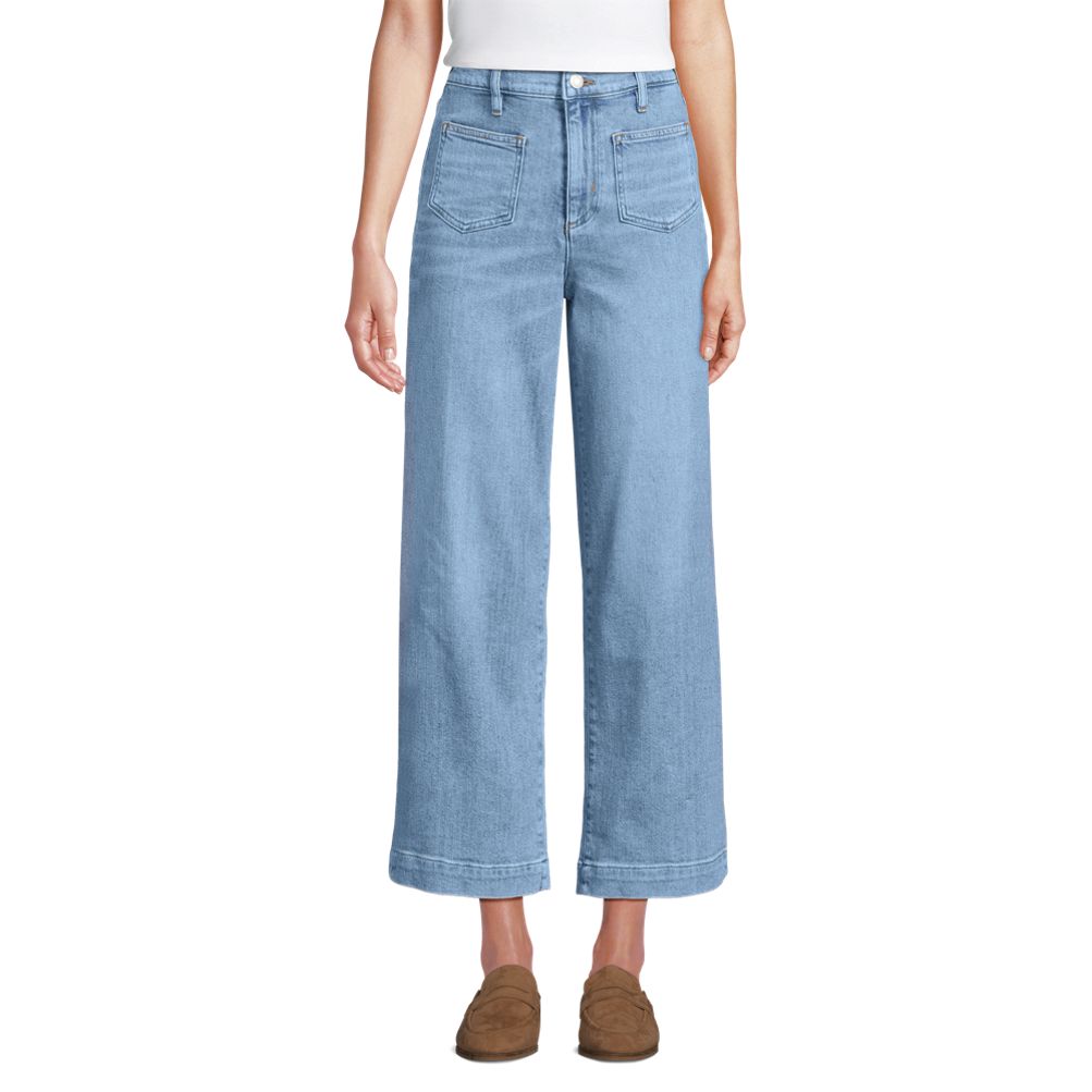 Women's Denim High Rise Wide Leg Crop Jeans