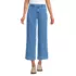 Women's Soft Denim High Rise Wide Leg Patch Pocket Crop Jeans, Front