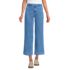 Women's Soft Denim High Rise Wide Leg Patch Pocket Crop Jeans, Front