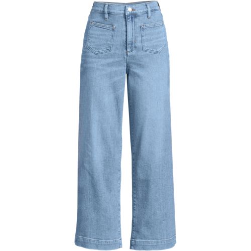 Women's Denim High Rise Patch Pocket Crop Jeans, Front
