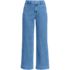 Women's Plus Size Soft Denim High Rise Wide Leg Patch Pocket Crop Jeans, Front