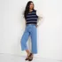 Women's Soft Denim High Rise Wide Leg Patch Pocket Crop Jeans, alternative image