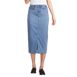 Women's Soft Denim Midi Column Skirt, Front