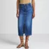 Women's Soft Denim Midi Column Skirt, Front