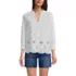 Women's Eyelet Split Neck Shirt, Front