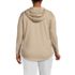 Women's Plus Size Long Sleeve Slub Hooded Popover, Back