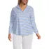 Women's Plus Size Long Sleeve Slub Hooded Popover, Front