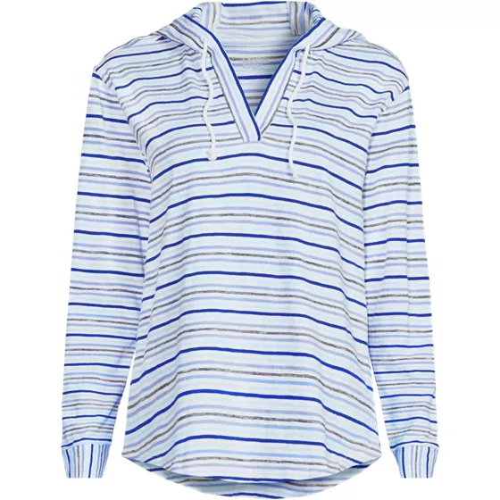 Women's Long Sleeve Slub Hooded Popover - primary