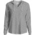 Women's Plus Size Long Sleeve Slub Hooded Popover, Front