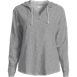 Women's Long Sleeve Slub Hooded Popover, Front