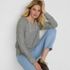 Women's Long Sleeve Slub Hooded Popover, alternative image