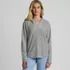 Women's Long Sleeve Slub Hooded Popover, Front