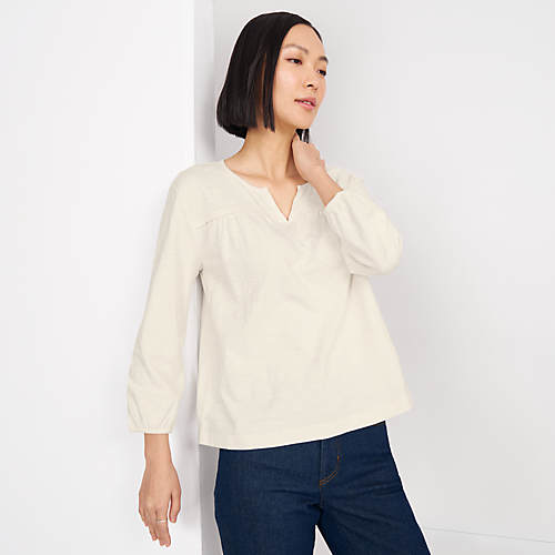 Women's Long Sleeve Waffle Crewneck Top | Lands' End Women's Long Sleeve Waffle Crewneck Top | Lands' End