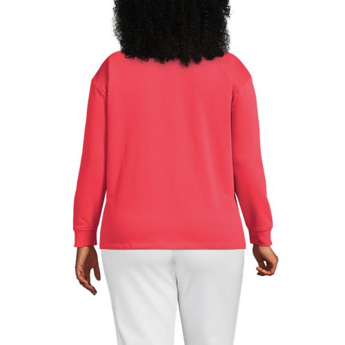  Lands' End Pullover Serious Sweats Mit Knopfleiste, Damen, Größe:48-50 Plus, Orange, Baumwoll-mischung/polyester-mischung, By Lands' End 