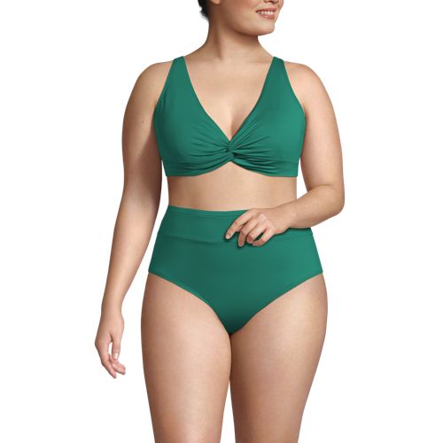 Women's V-Neck Wrap Underwire Tankini Swimsuit Top | Lands' End