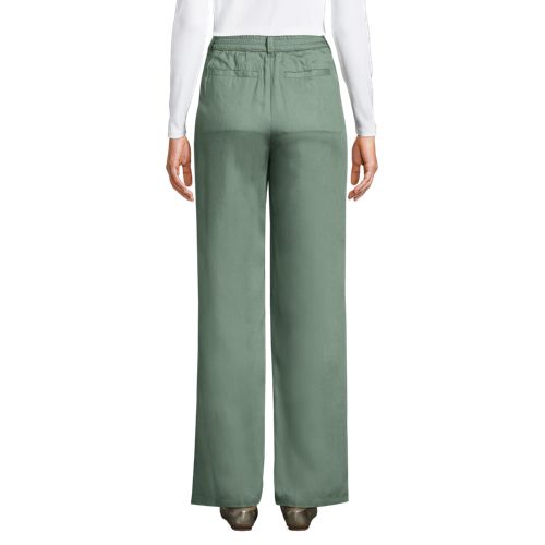 Women's High Rise TENCEL™ Fiber Pleated Wide Leg Pants, Back