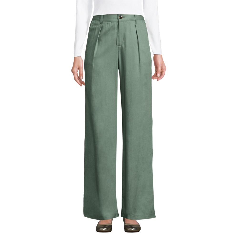 Women's High Rise Pleated made with TENCEL Fibers Wide Leg Pants