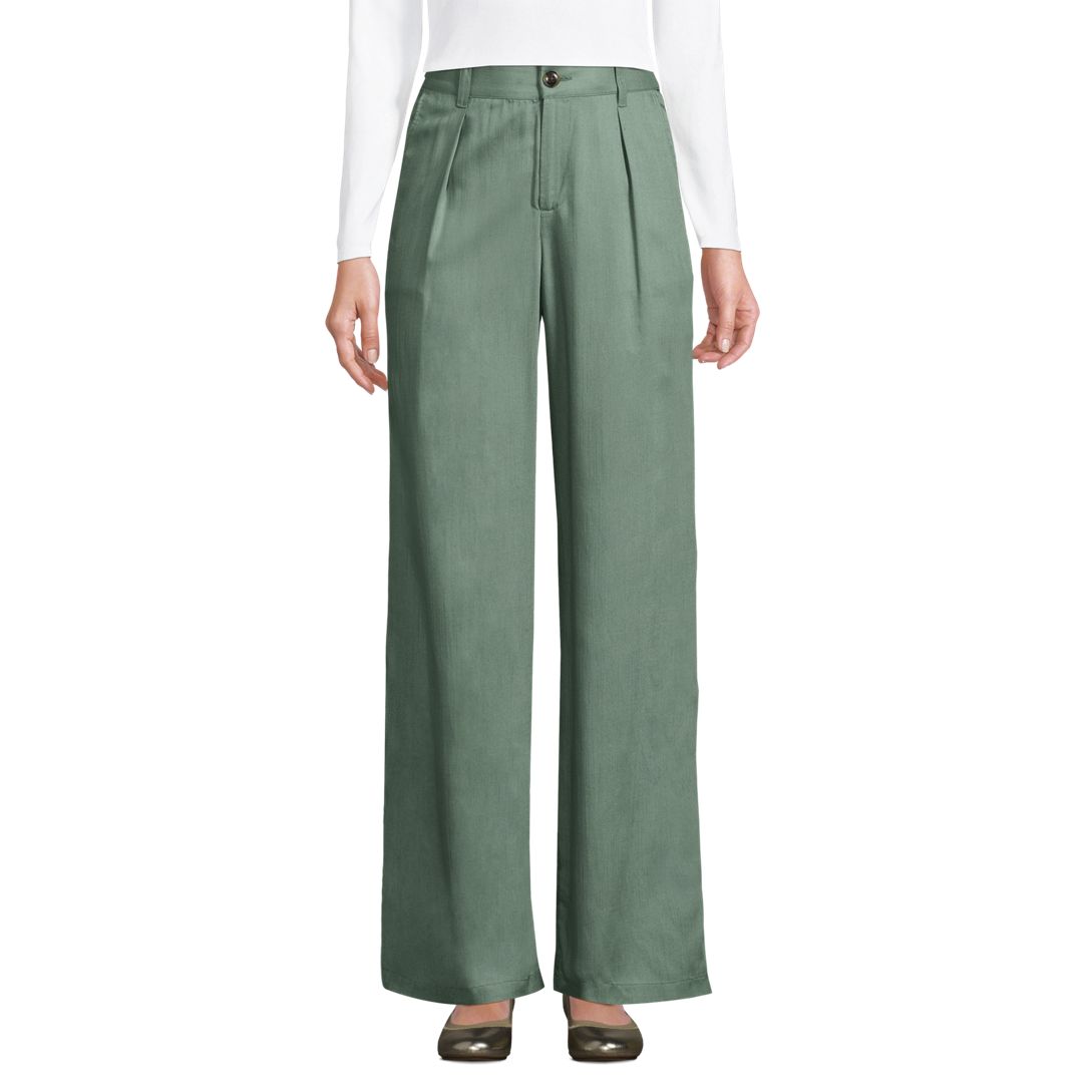 Women's High Rise TENCEL™ Fiber Pleated Wide Leg Pants