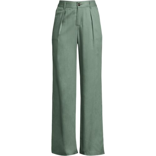 Women's High Rise TENCEL™ Fiber Pleated Wide Leg Pants, Front