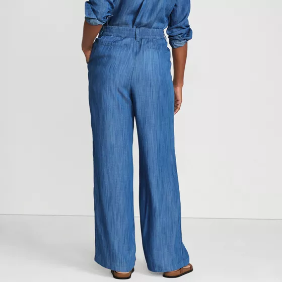 Women's High Rise TENCEL™ Fiber Pleated Wide Leg Pants - primary