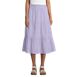 Women's Petite Poplin Tiered Eyelet Midi Skirt, Front