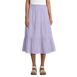 Women's Poplin Tiered Eyelet Midi Skirt, Front