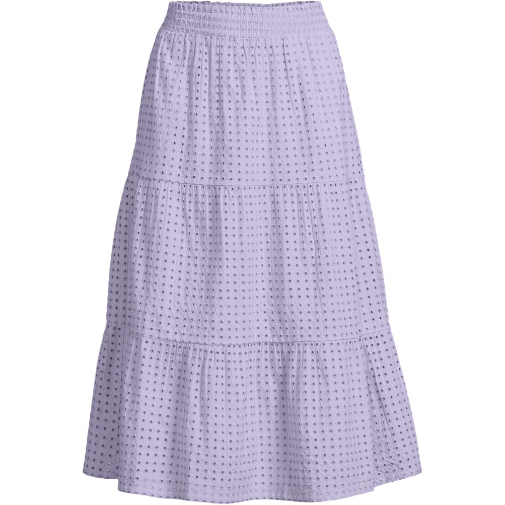 Tiered midi skirt 2025 in eyelet poplin