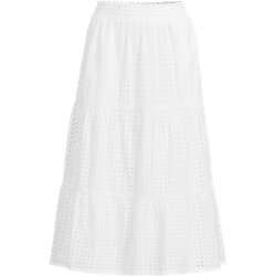 Women's Poplin Tiered Eyelet Midi Skirt, Front