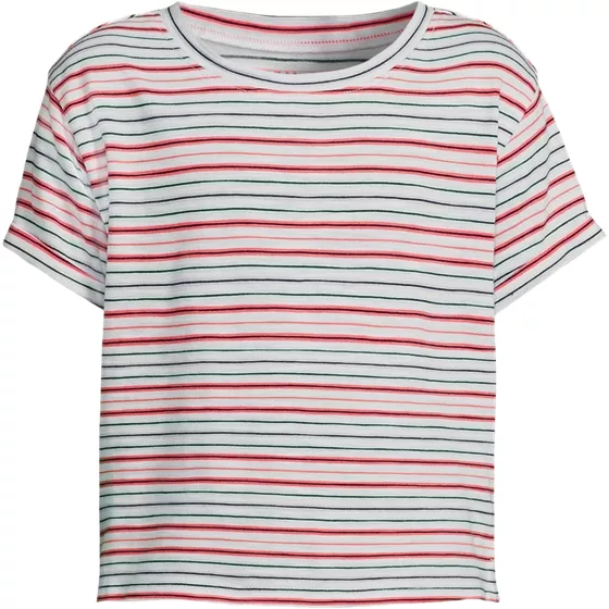 Girls Short Sleeve Slub Crewneck Top - primary