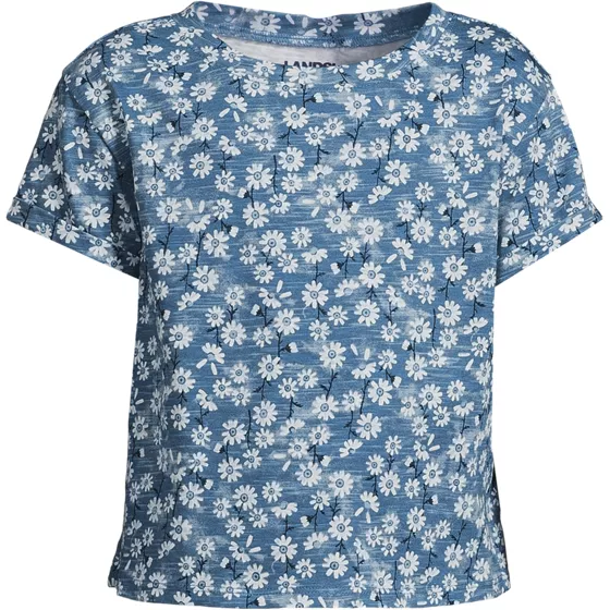 Girls Short Sleeve Slub Crewneck Top - primary