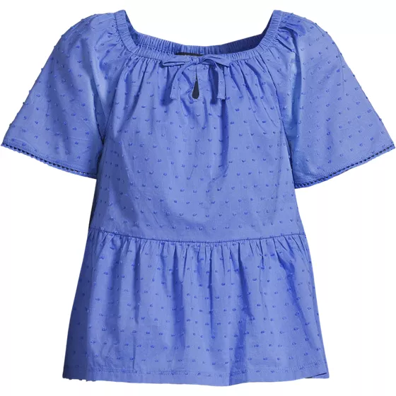 Girls Flutter Sleeve Tiered Peasant Top - primary