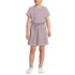 Girls Short Sleeve Henley Jersey Dress, Front