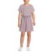 Girls Short Sleeve Henley Jersey Dress, Front