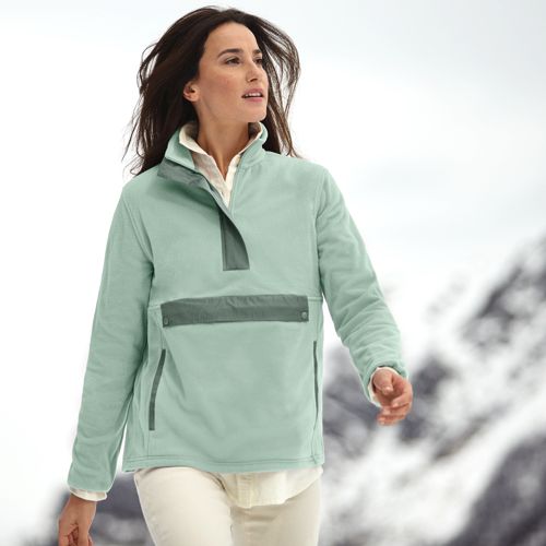 Lands' End Women's Serious Sweats Long Sleeve Collared Pullover Forest Moss  1X Green - $27 - From Victoria