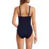 Women's Petite Sculpting Suit Targeted Control Draped High Leg One Piece Swimsuit, Back