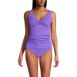 Women's Shirred V-neck Tankini Swimsuit Top, Front