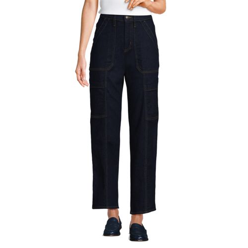 Women's Denim High Rise Utility Cargo Ankle Jeans, Front