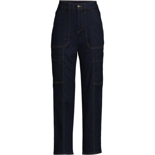 Women's Denim High Rise Utility Cargo Ankle Jeans