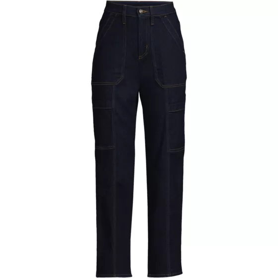 Women's Denim High Rise Utility Cargo Ankle Jeans - primary