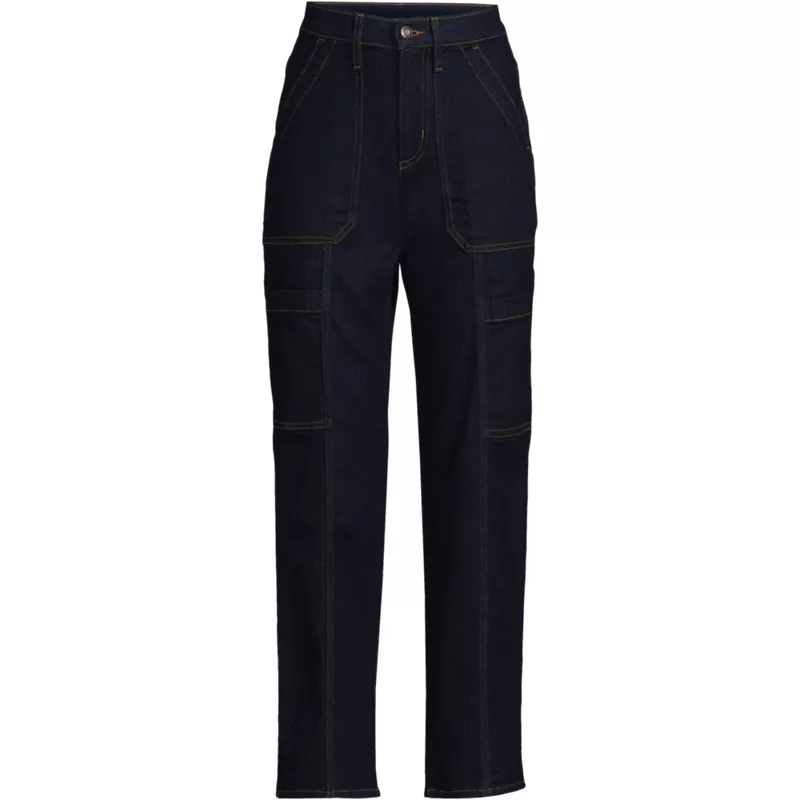 Women's Denim High Rise Utility Cargo Ankle Jeans, Front