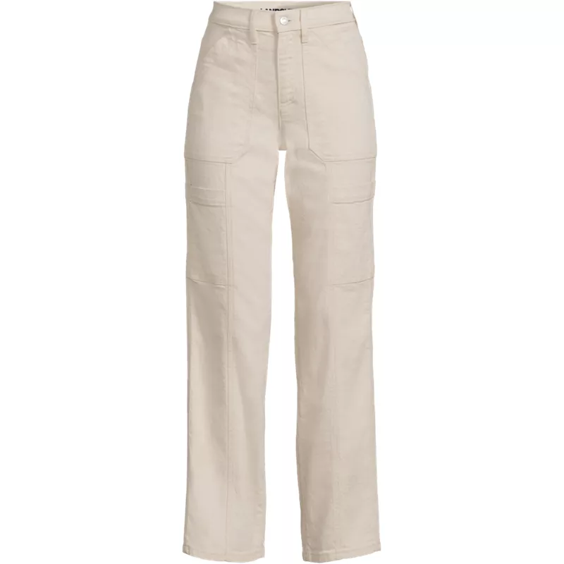 Women's Plus Size Denim High Rise Utility Cargo Ankle Jeans, Front
